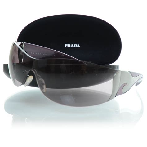 prada sunglasses spr 58f 2bu-651|PRADA Wrap Around Sunglasses SPR 58F .